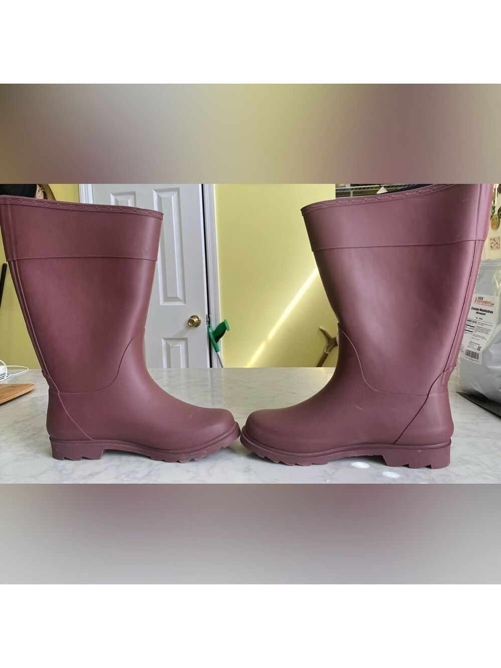 N.Y.L.A.  Mauve Rain Boots with Gold Zipper Detail 10W NIB